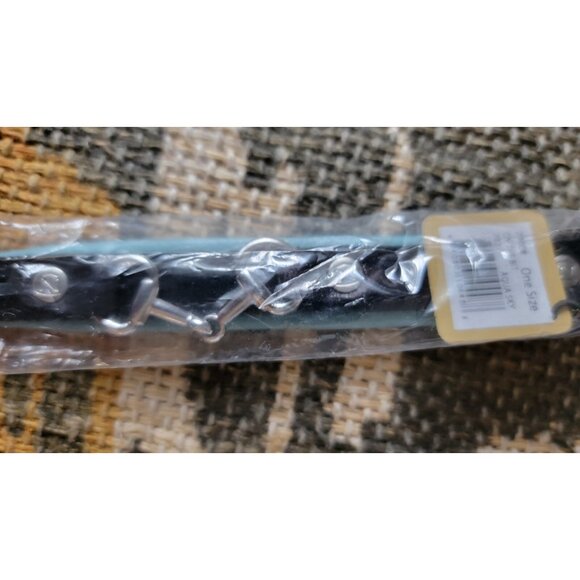 Sky Blue and Black Leather Bracelet Equestrian Style by Noble Outfitters - Picture 4 of 6